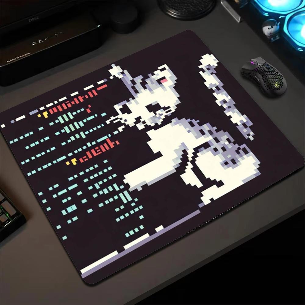 Retro Pc Gaming - Mini Pixel Cat Muismat Retro Computer