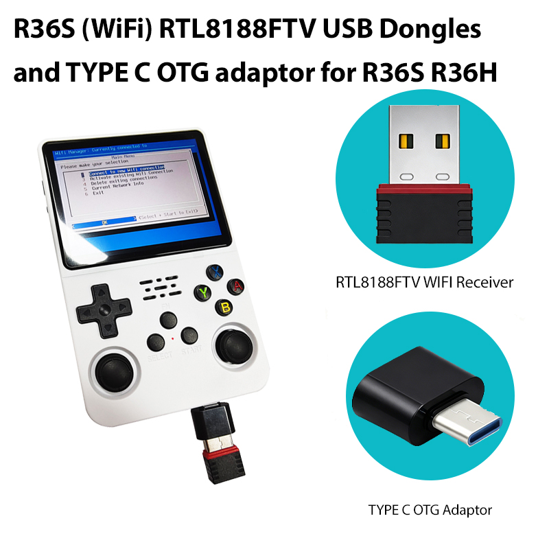 Retro Gaming Handheld 2026 - 2026 R36S (WiFi) RTL8188FTV USB-dongles en