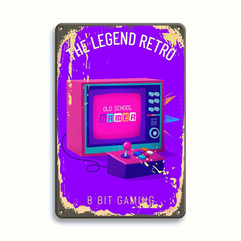 Retro Gaming Room - Retro 8-bit gaming blikken bord -