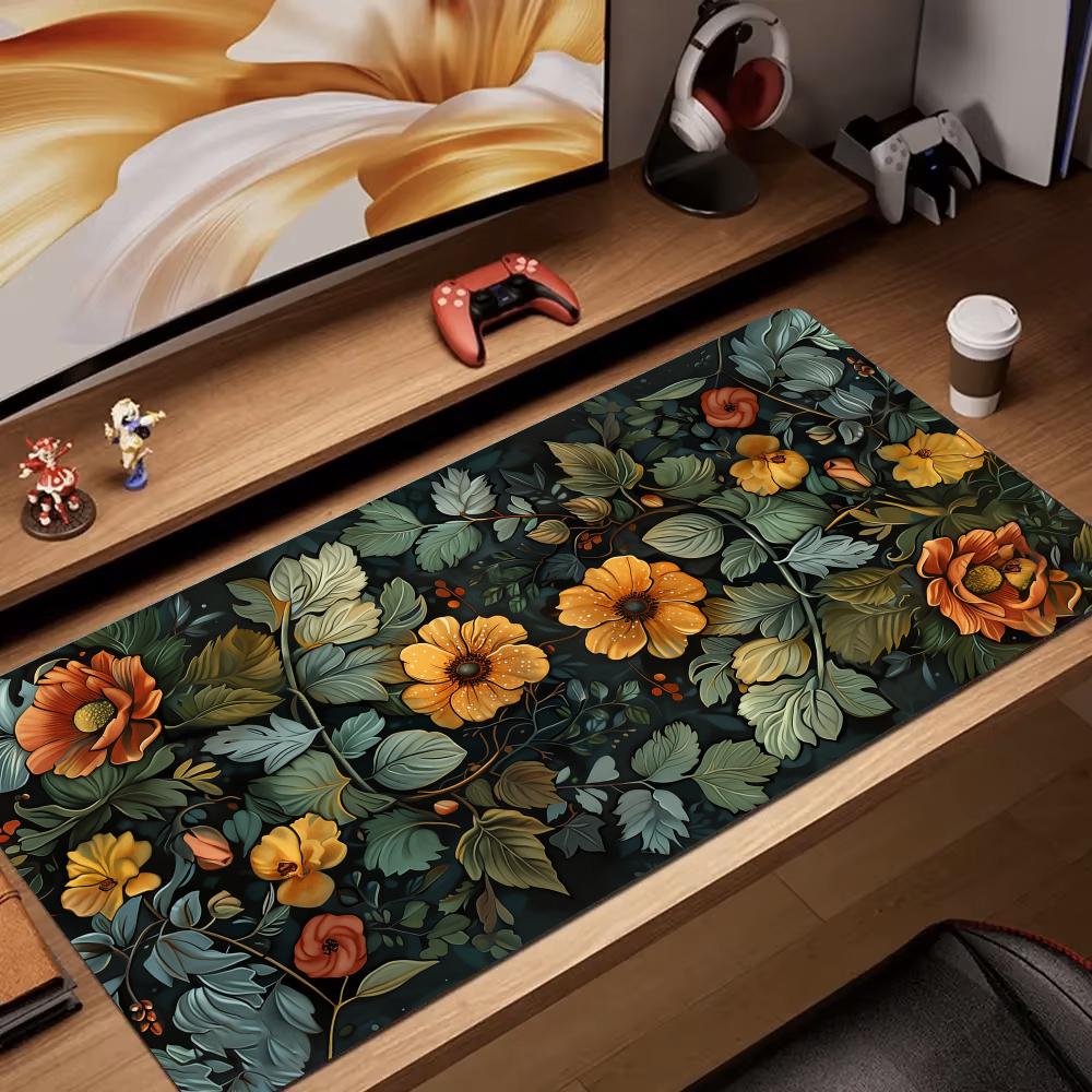 Retro Pc Gaming - Retro bloemkunst rendering muismat bureaumat gaming