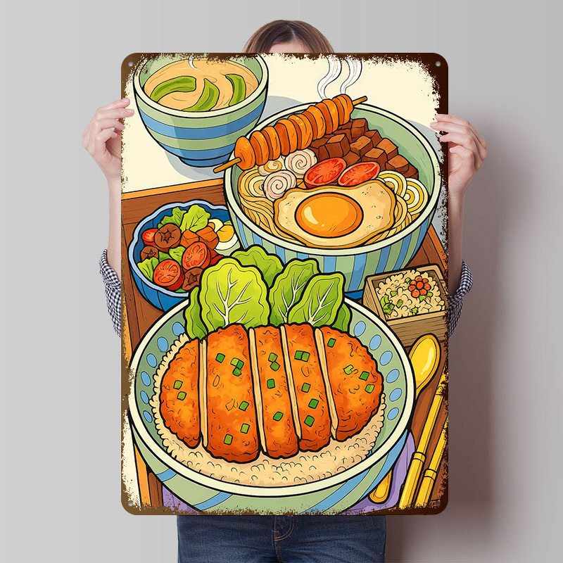Retro Gaming Life - Japanse voedsel-stilleven printposter op maat gemaakte