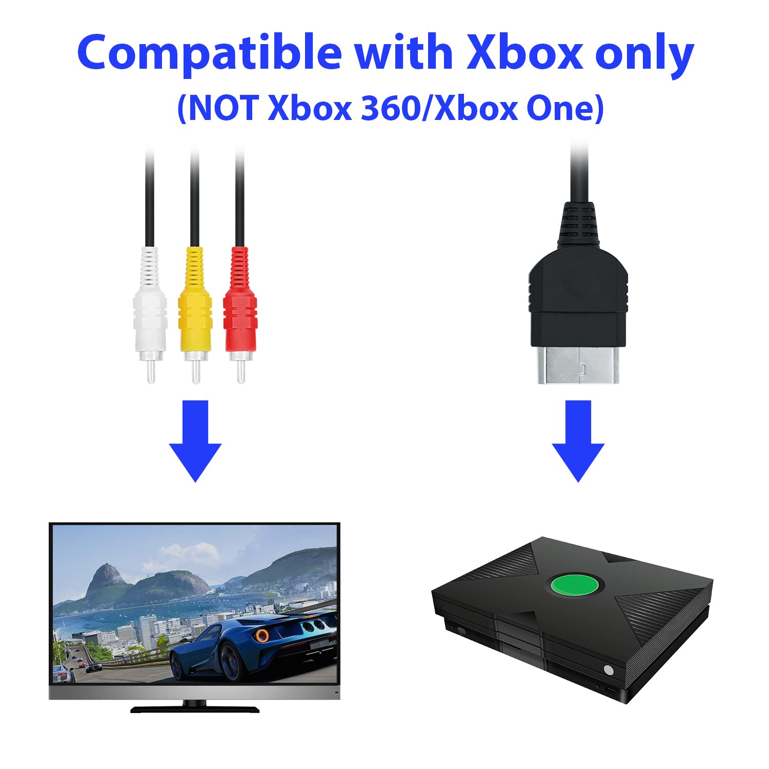 Retro Gaming Xbox One - Originele Xbox AV-kabel Snoeraansluiting Gloednieuw klassiek