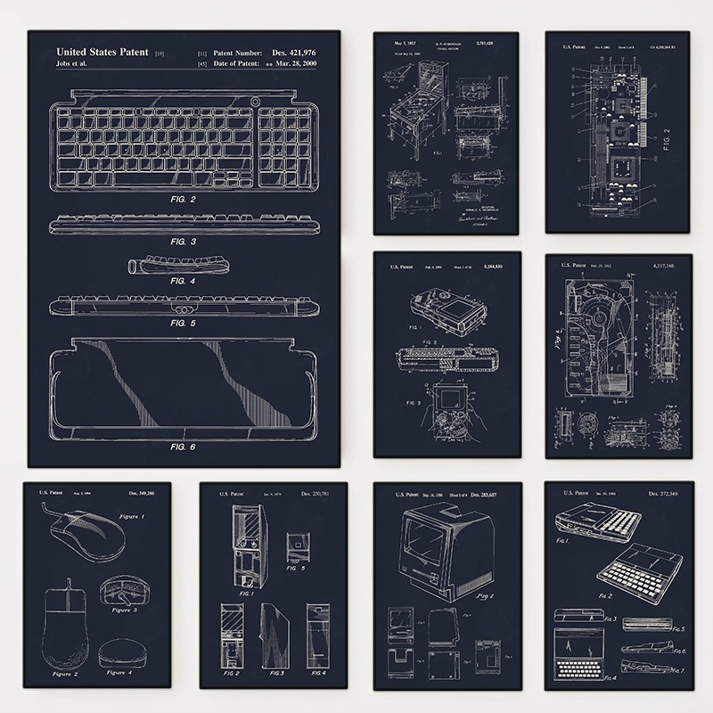 Retro Gaming Life - Computer Gaming Tech Patents Poster Moederbord