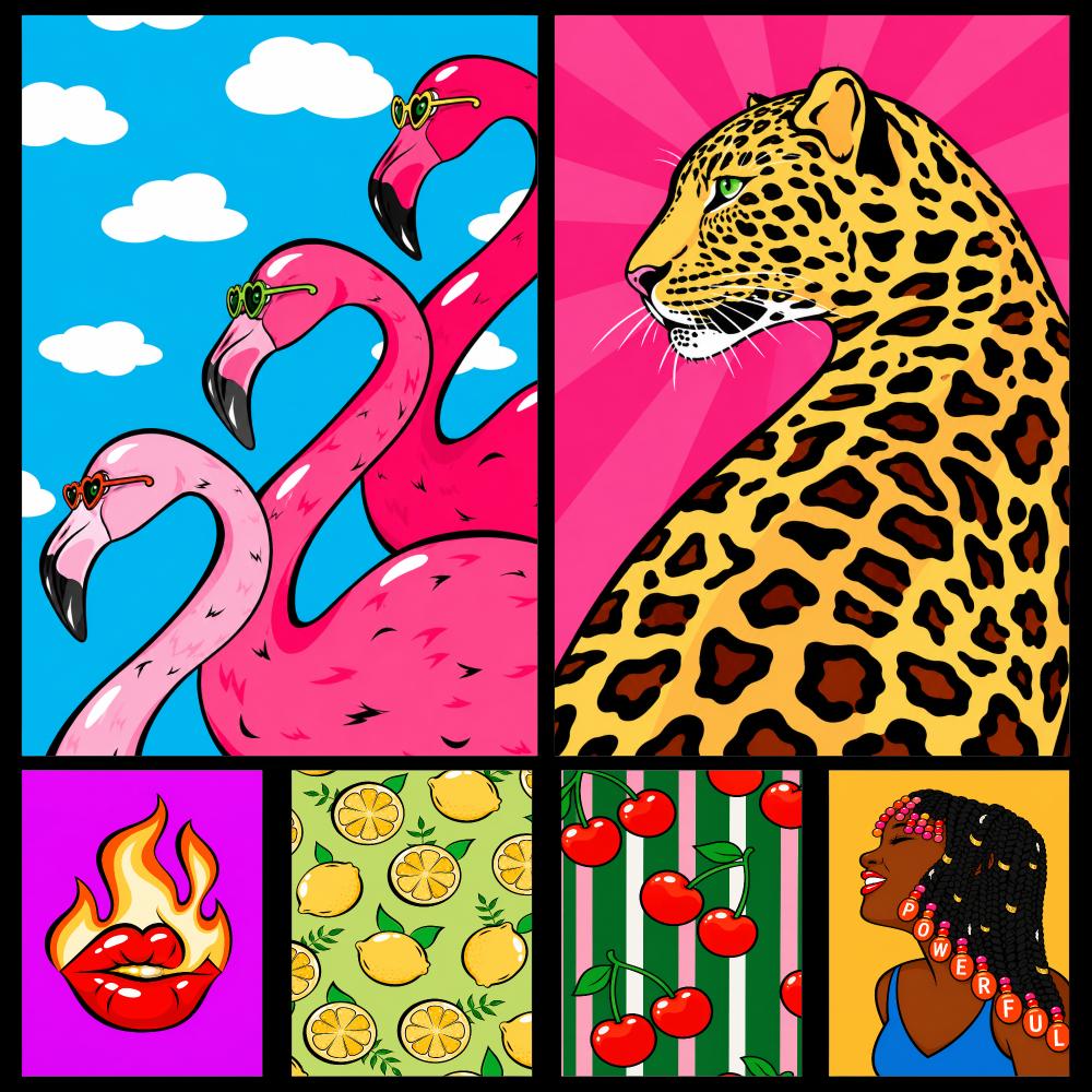 Retro Gaming Life - Kleurrijke Retro Pop Art Tropische Glam